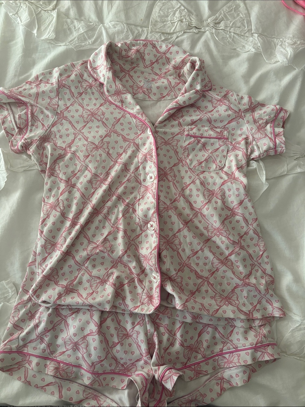 Roller Rabbit x Love Shack Fancy pink bow pajamas